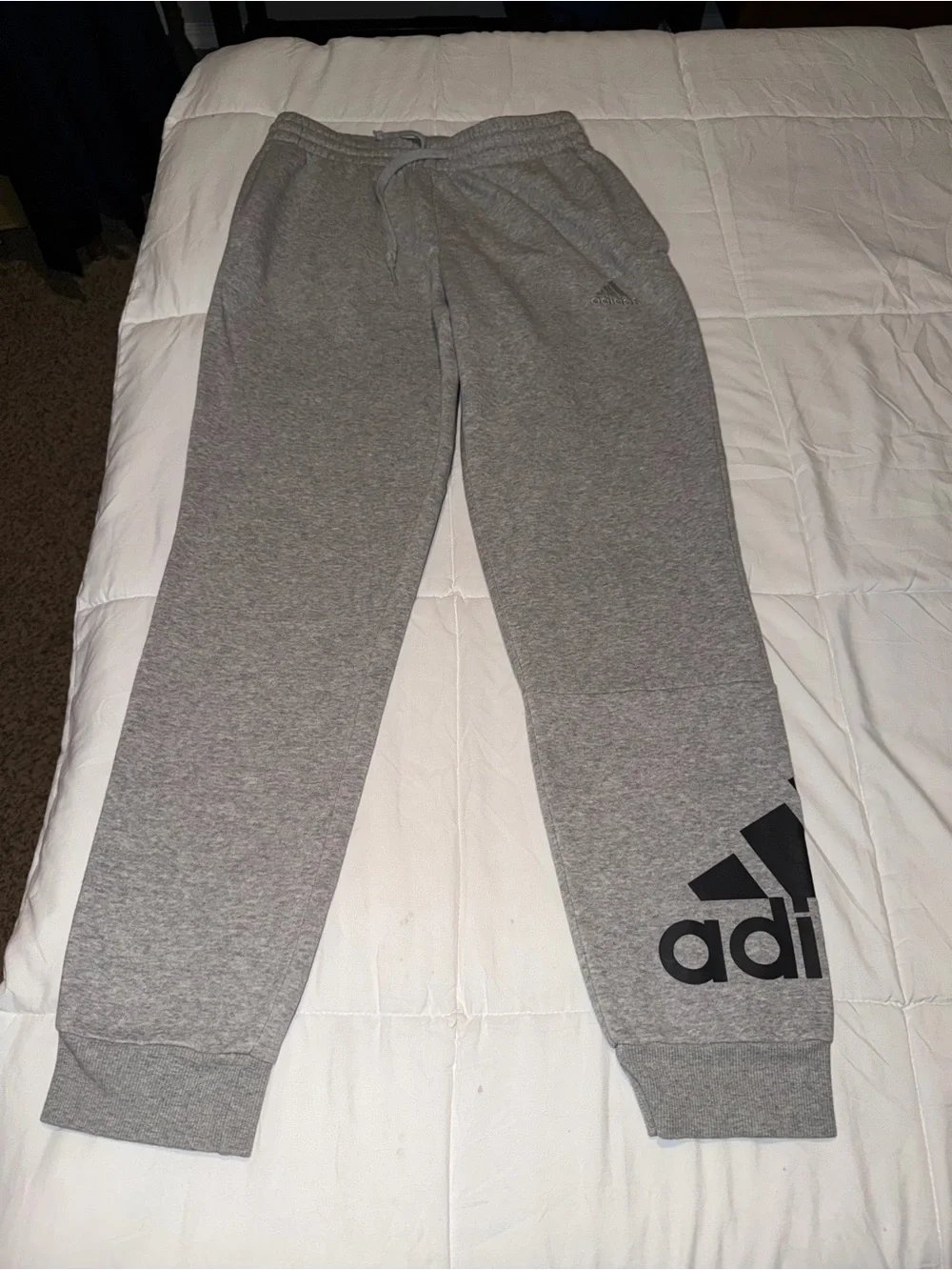 adidas Gray Sweatpant Joggers with Black Logo